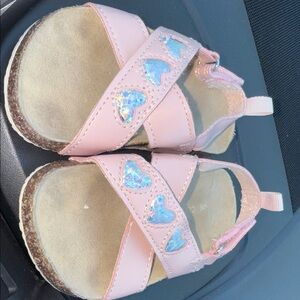 Pink Kids Sandals with Heart Accents